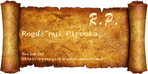 Regényi Piroska névjegykártya